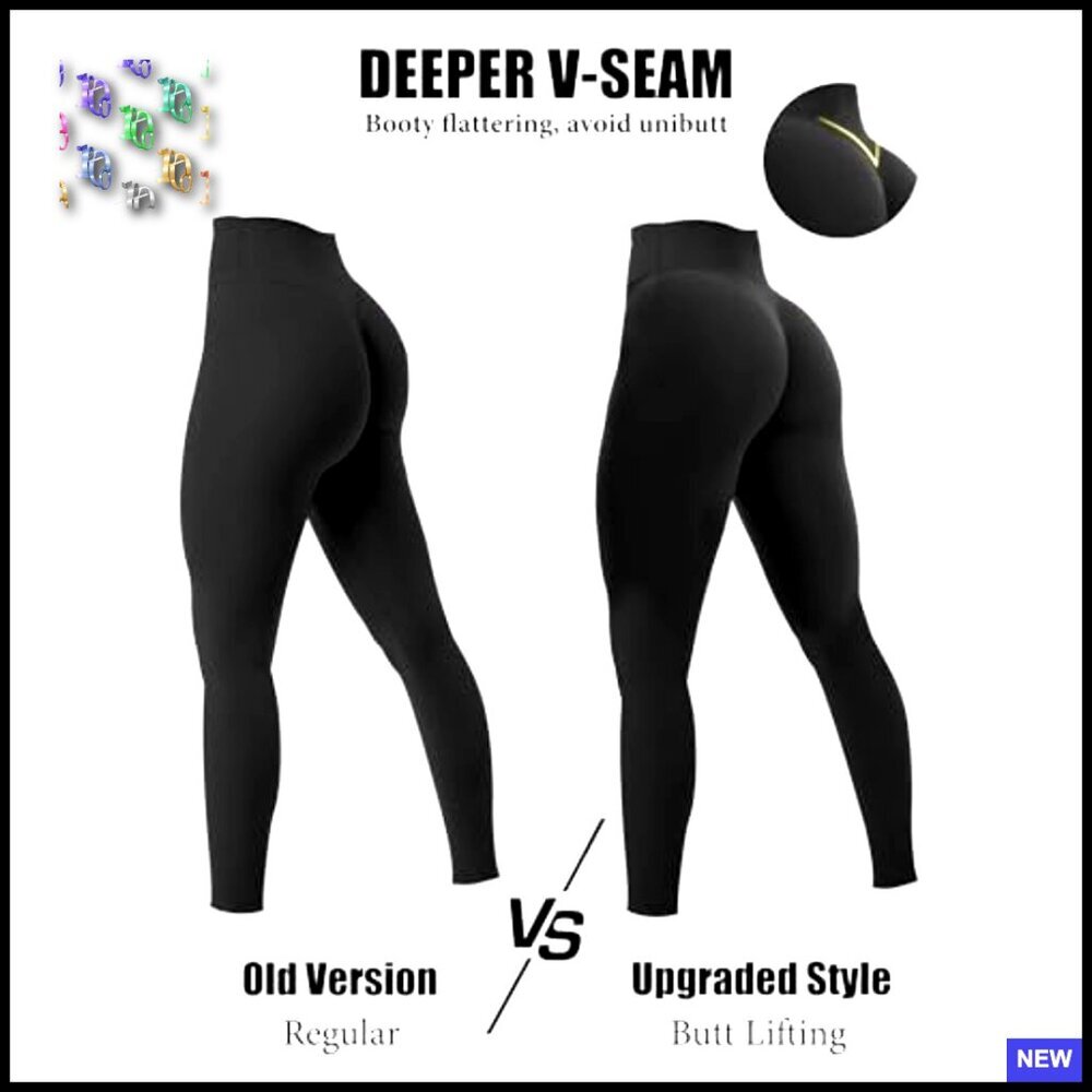 Buttery Soft Leggings Tummy Control Butt Lifting No Front Seam Gym Yoga - Picture 4 of 7